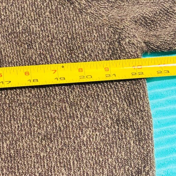 Oscar De La Renta 1/4 Zip Sweater Men's Sz XL Brown Marled Sherpa Lined Collar - Picture 7 of 8